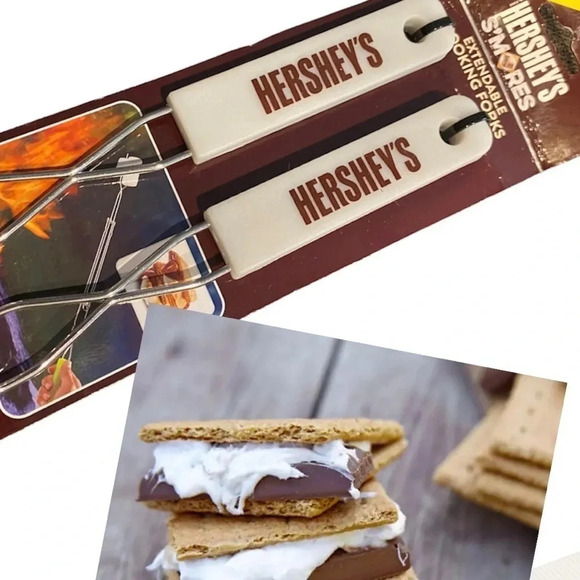 4 NEW Hershey's S'mores Extendable Cooking Glow in the Dark Forks cookouts bbq - Picture 2 of 11